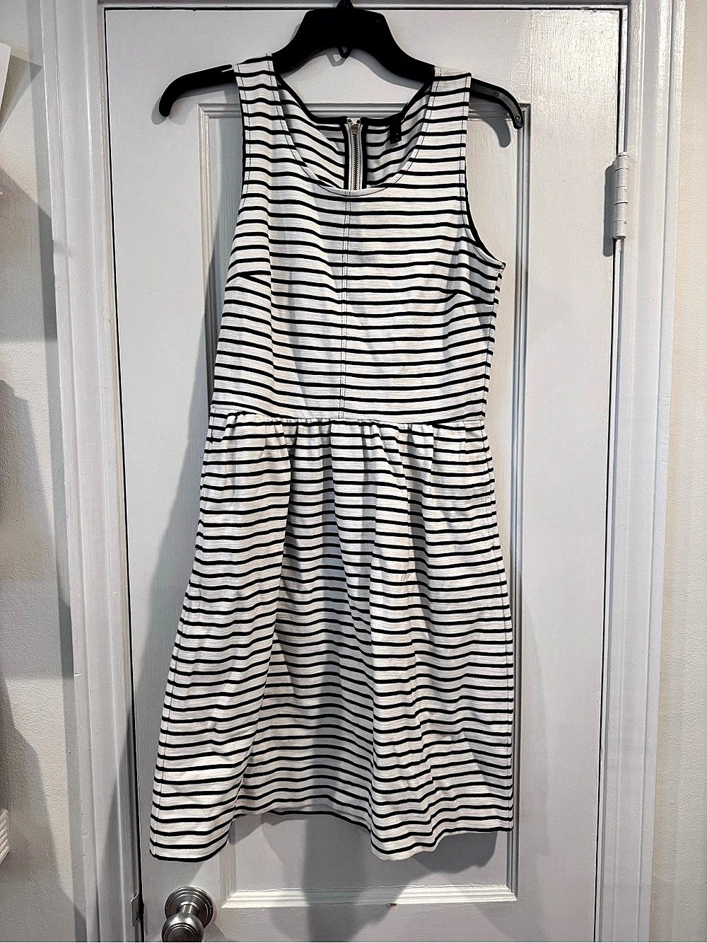 J.Crew Striped Pleated Ponte (Daybreak Dress) Midi Dress Size 4